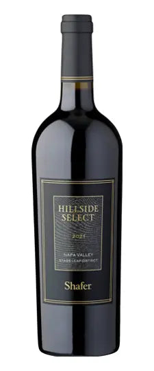 A bottle of Shafer 2021 Hillside Select Cabernet Sauvignon, Napa Valley.