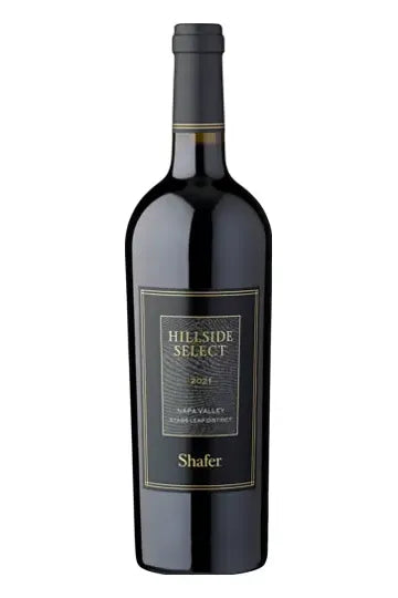 A bottle of Shafer 2021 Hillside Select Cabernet Sauvignon, Napa Valley.