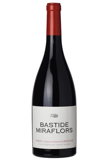 A bottle of 2020 Domaine Lafage 'Bastide Miraflors' Cotes du Rousillon wine 