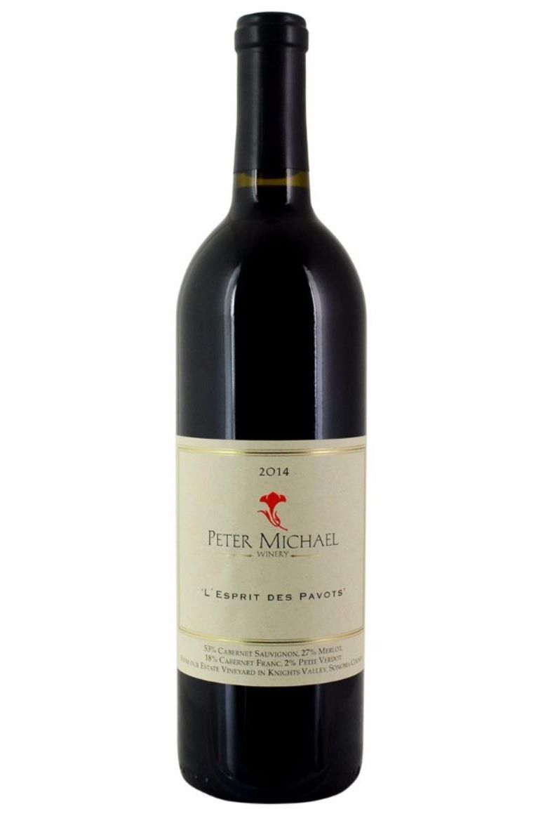 A bottle of 2021 'Au Paradis' Cabernet Sauvignon from Peter Michael Winery.