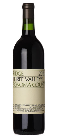 Ridge 2022 Three Valleys Zinfandel, Sonoma
