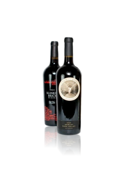 Monthly wine club bottle duo with tasting notes